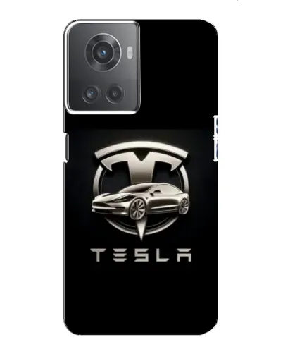 Чехол для OnePlus ACE (10R) с картинкой «Tesla — серебристое авто» Чехол для OnePlus ACE (10R) с картинкой «Tesla — серебристое авто»