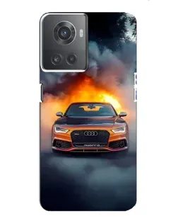 Чохол для OnePlus ACE (10R) з картинкою «Audi у вогняному диму»