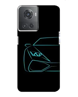 Чехол для OnePlus ACE (10R) с картинкой «Голубой силуэт Lamborghini» Чехол для OnePlus ACE (10R) с картинкой «Голубой силуэт Lamborghini»
