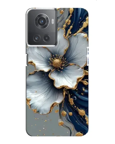 Чохол для OnePlus ACE (10R) з картинкою «Біла квітка та золотий флюїд» Чохол для OnePlus ACE (10R) з картинкою «Біла квітка та золотий флюїд»