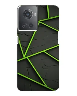 Чехол для OnePlus ACE (10R) с картинкой «Зеленые геометрические линии»