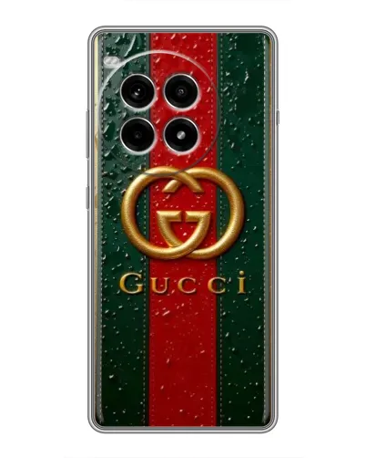 Чехол для OnePlus Ace 3 Pro с картинкой «Gucci — фирменная полоса и золото» Чехол для OnePlus Ace 3 Pro с картинкой «Gucci — фирменная полоса и золото»