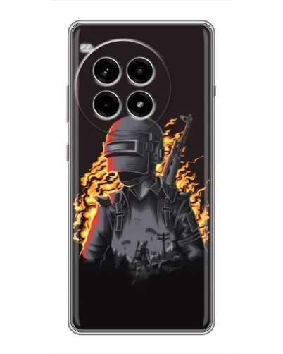 Чохол для OnePlus Ace 3 Pro з картинкою «PUBG — вогняний силует»