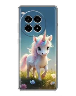 Чехол для OnePlus Ace 3 Pro с картинкой «Единорог на поляне»