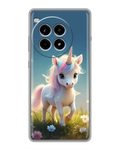Чехол для OnePlus Ace 3 Pro с картинкой «Единорог на поляне»