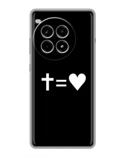 Чехол для OnePlus Ace 3 Pro с картинкой «Крест и Сердце»