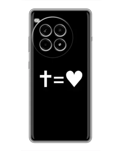 Чехол для OnePlus Ace 3 Pro с картинкой «Крест и Сердце»