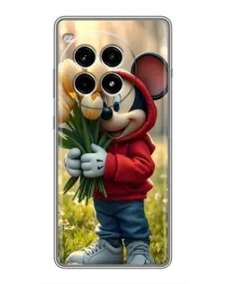 Чехол для OnePlus Ace 3 Pro с картинкой «Микки с тюльпанами»