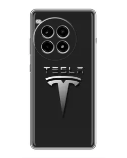 Чохол для OnePlus Ace 3 Pro з картинкою «Сталевий логотип Tesla»