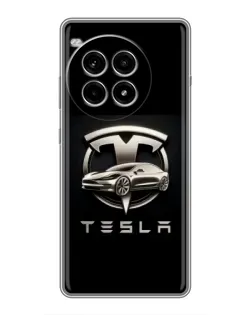 Чохол для OnePlus Ace 3 Pro з картинкою «Tesla — срібне авто»
