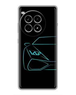 Чохол для OnePlus Ace 3 Pro з картинкою «Блакитний силует Lamborghini»