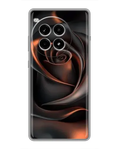 Чехол для OnePlus Ace 3 Pro с картинкой «Шелковая черная роза»