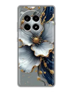 Чехол для OnePlus Ace 3 Pro с картинкой «Белый цветок и золотой флюид» Чехол для OnePlus Ace 3 Pro с картинкой «Белый цветок и золотой флюид»