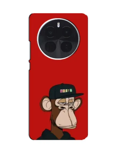 Чехол для OnePlus Ace 5 Pro с картинкой «Bored Ape — красный фон» Чехол для OnePlus Ace 5 Pro с картинкой «Bored Ape — красный фон»