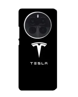 Чохол для OnePlus Ace 5 Pro з картинкою «Tesla White Logo»