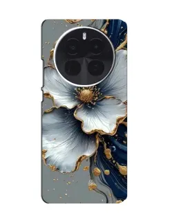 Чехол для OnePlus Ace 5 Pro с картинкой «Белый цветок и золотой флюид» Чехол для OnePlus Ace 5 Pro с картинкой «Белый цветок и золотой флюид»