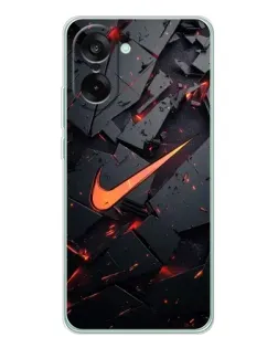 Чехол для OnePlus Ace 5 Racing с картинкой «Nike — эффект разломов»