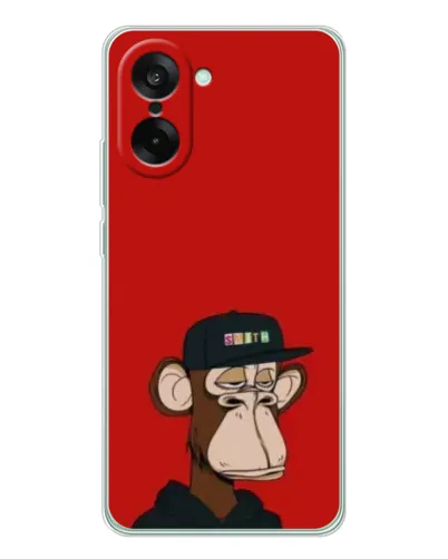 Чехол для OnePlus Ace 5 Racing с картинкой «Bored Ape — красный фон» Чехол для OnePlus Ace 5 Racing с картинкой «Bored Ape — красный фон»