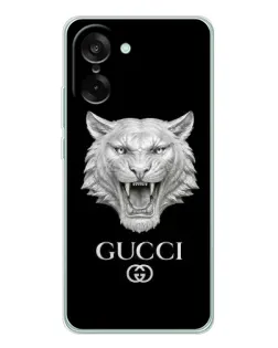 Чехол для OnePlus Ace 5 Racing с картинкой «Gucci — серебряный лев» Чехол для OnePlus Ace 5 Racing с картинкой «Gucci — серебряный лев»
