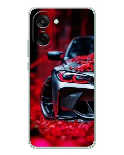 Чехол для OnePlus Ace 5 Racing с картинкой «Спортивная BMW и цветы»