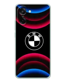 Чехол для OnePlus Ace 5 Racing с картинкой «Логотип BMW и неоновые дуги»