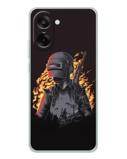 Чехол для OnePlus Ace 5 Racing с картинкой «PUBG — огненный силуэт» Чехол для OnePlus Ace 5 Racing с картинкой «PUBG — огненный силуэт»