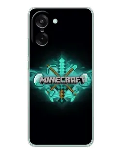 Чехол для OnePlus Ace 5 Racing с картинкой «Minecraft Diamond лого» Чехол для OnePlus Ace 5 Racing с картинкой «Minecraft Diamond лого»