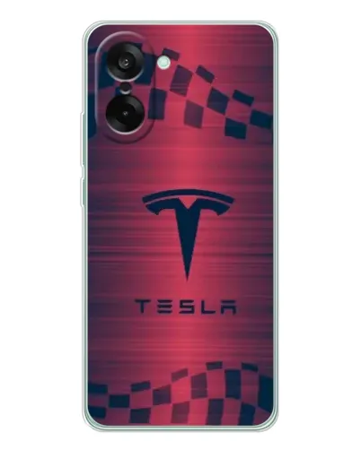 Чехол для OnePlus Ace 5 Racing с картинкой «Тесла красный карбон» Чехол для OnePlus Ace 5 Racing с картинкой «Тесла красный карбон»