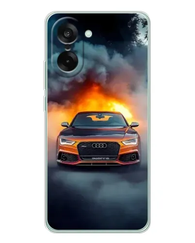 Чехол для OnePlus Ace 5 Racing с картинкой «Audi в огненном дыму» Чехол для OnePlus Ace 5 Racing с картинкой «Audi в огненном дыму»