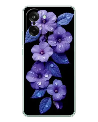 Чехол для OnePlus Ace 5 Racing с картинкой «Фиолетовые цветы с росою» Чехол для OnePlus Ace 5 Racing с картинкой «Фиолетовые цветы с росою»
