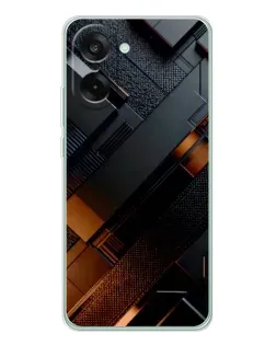 Чехол для OnePlus Ace 5 Racing с картинкой «Черные геометрические блоки»