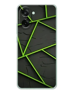 Чехол для OnePlus Ace 5 Racing с картинкой «Зеленые геометрические линии»