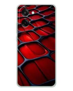 Чехол для OnePlus Ace 5 Racing с картинкой «Красная глянцевая сетка»
