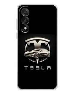 Чехол для OnePlus Ace 5 Ultra с картинкой «Tesla — серебристое авто» Чехол для OnePlus Ace 5 Ultra с картинкой «Tesla — серебристое авто»