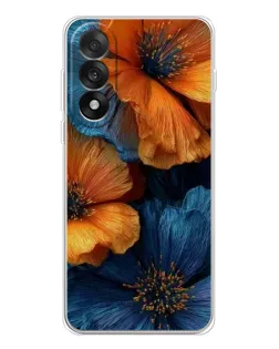 Чехол для OnePlus Ace 5 Ultra с картинкой «Яркая сине-оранжевая флора»
