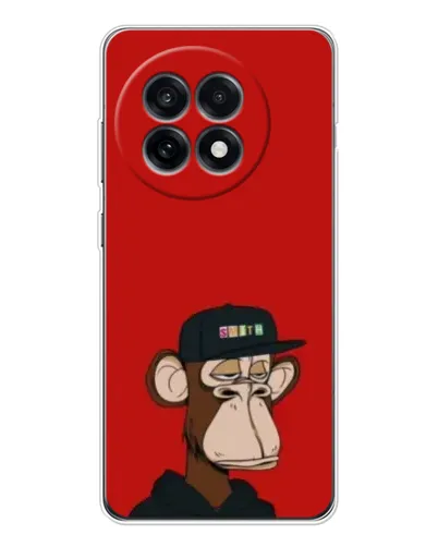 Чехол для OnePlus Ace 5 с картинкой «Bored Ape — красный фон» Чехол для OnePlus Ace 5 с картинкой «Bored Ape — красный фон»