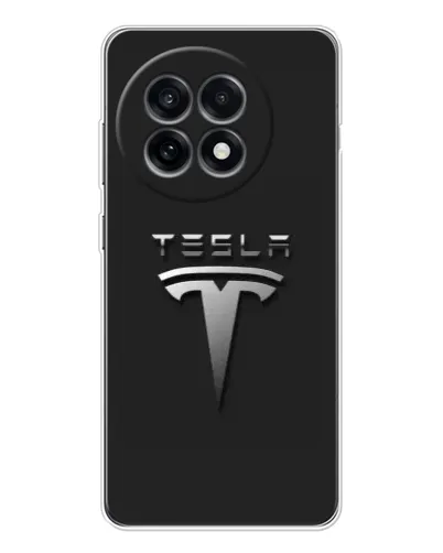 Чохол для OnePlus Ace 5 з картинкою «Сталевий логотип Tesla»