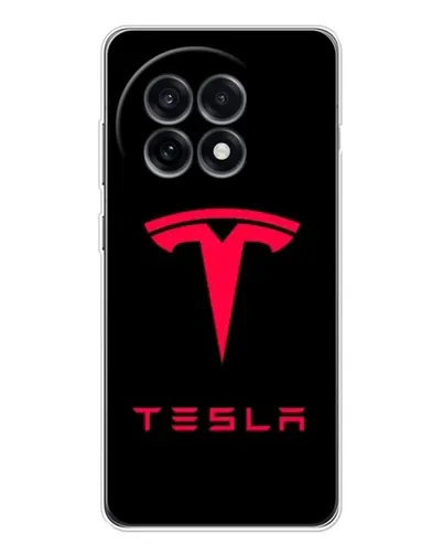 Чохол для OnePlus Ace 5 з картинкою «Tesla Red Logo»