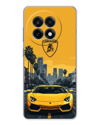 Чохол для OnePlus Ace 5 з картинкою «Жовтий Lamborghini місто»