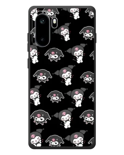 Чехол для OnePlus Ace 6 с картинкой «Черный паттерн Kuromi»