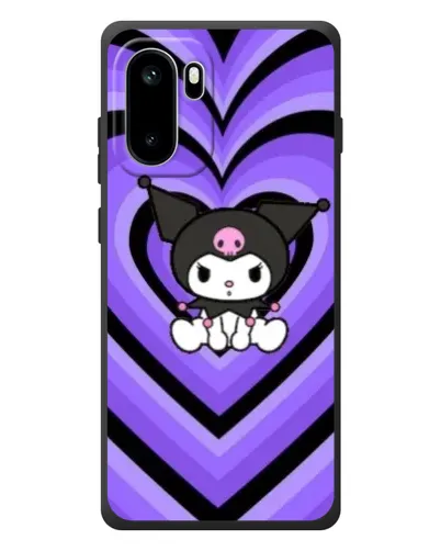 Чехол для OnePlus Ace 6 с картинкой «Kuromi и фиолетовые сердца»