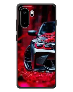Чехол для OnePlus Ace 6 с картинкой «Спортивная BMW и цветы»