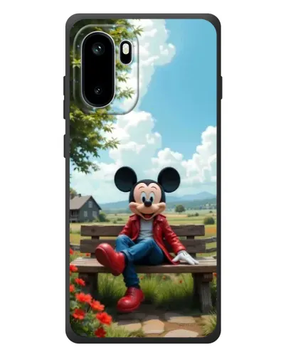 Чехол для OnePlus Ace 6 с картинкой «Микки на скамейке»