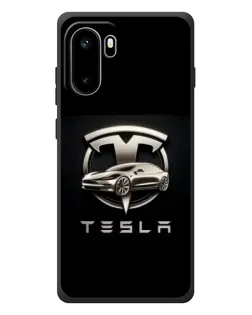Чохол для OnePlus Ace 6 з картинкою «Tesla — срібне авто»
