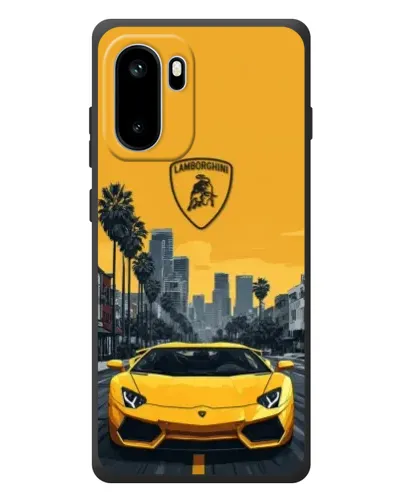 Чехол для OnePlus Ace 6 с картинкой «Желтый Lamborghini город»
