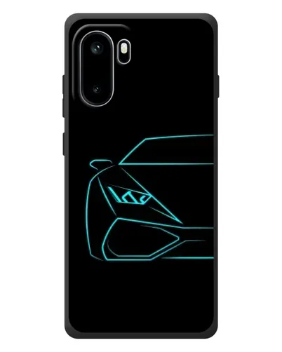 Чехол для OnePlus Ace 6 с картинкой «Голубой силуэт Lamborghini»