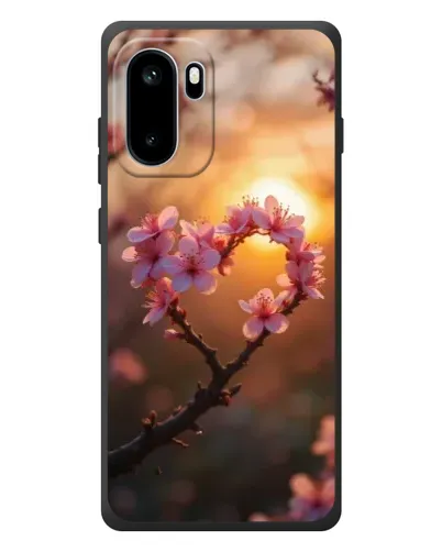 Чехол для OnePlus Ace 6 с картинкой «Розовый цвет сердце на фоне заката» Чехол для OnePlus Ace 6 с картинкой «Розовый цвет сердце на фоне заката»