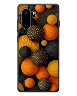Чохол для OnePlus Ace 6 з картинкою «Об'ємні помаранчеві сфери»