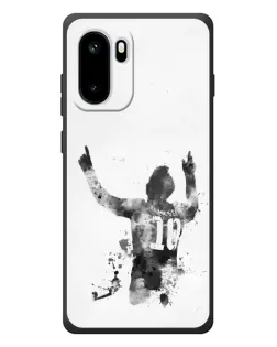 Чохол для OnePlus Ace 6 з картинкою «Чорно-білий силует Мессі»