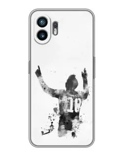 Чехол для OnePlus Ace 6T с картинкой «Черно-белый силуэт Месси»